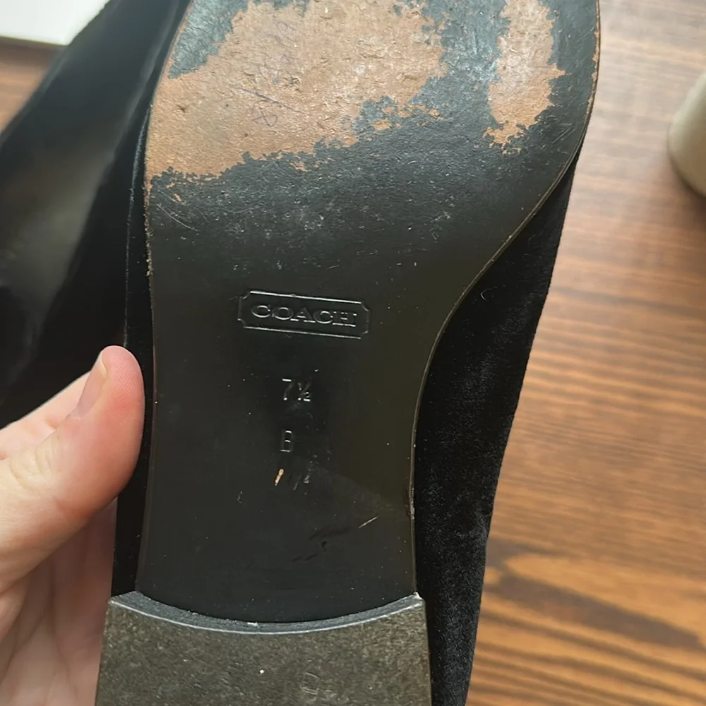 Vintage‎ Coach Black Velvet Loafers